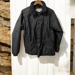 Columbia Coat Womens Size M Black Two Front Pockets with Cinch at Waist Full Zip